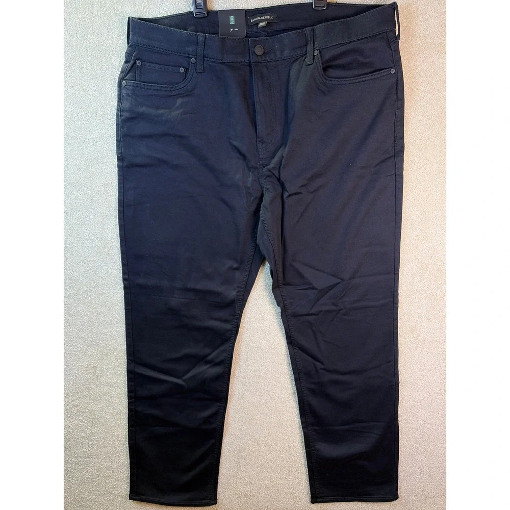 Banana Republic‎ 5 Pocket Pant Mens 40x32 Black Straight Fit Stretch Chino NEW